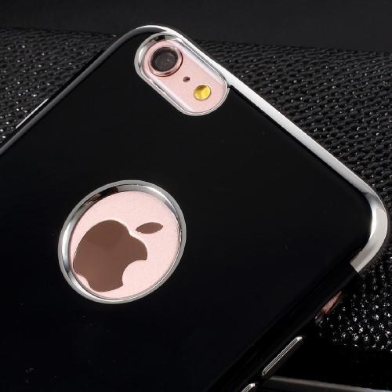 Elegant gélový obal s kontrastným lemom na iPhone 6s Plus a 6 Plus - strieborný