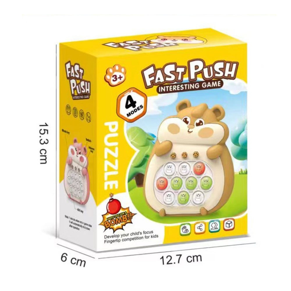 Elektronická reakčná hra s bublinkovým panelom pre deti - hnedá