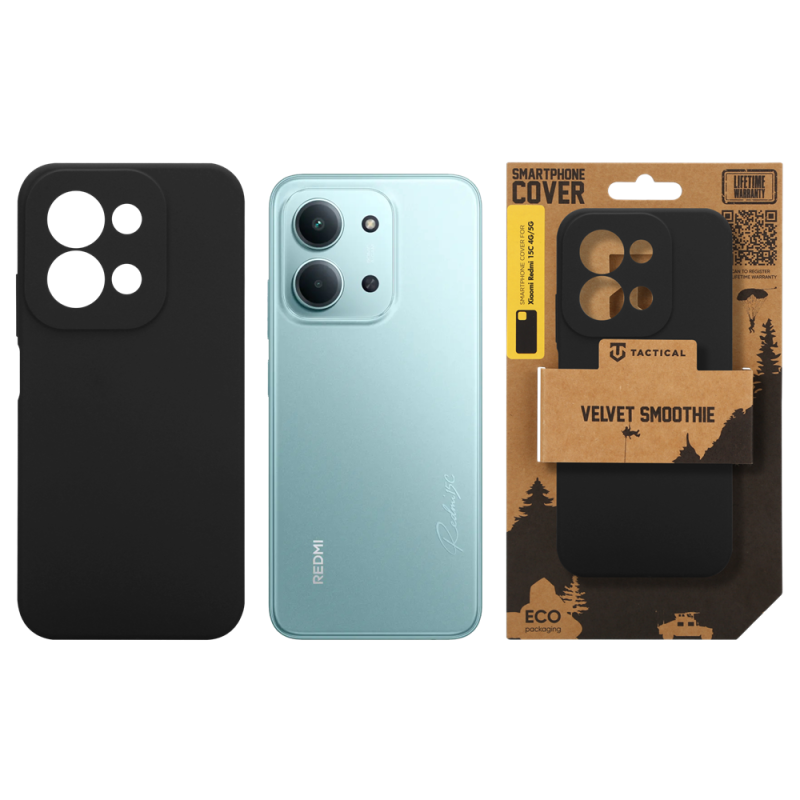 Taktický zamatový kryt Smoothie Cover pre Xiaomi Redmi 15C 4G/5G Asphalt