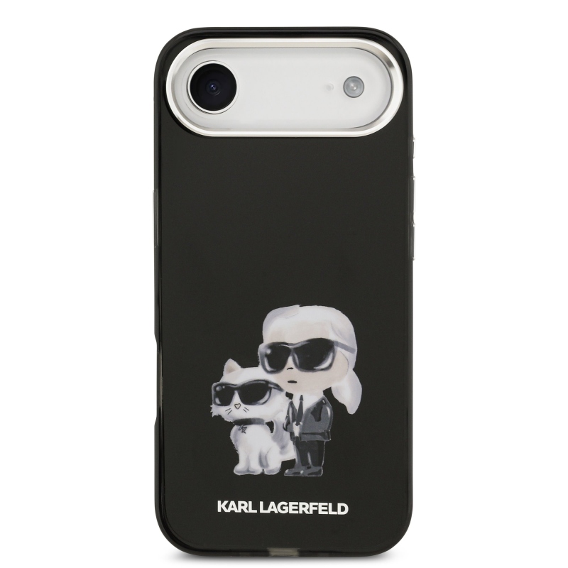 Karl Lagerfeld IML Aquarelle Karl and Choupette Zadný kryt pre iPhone Air Black