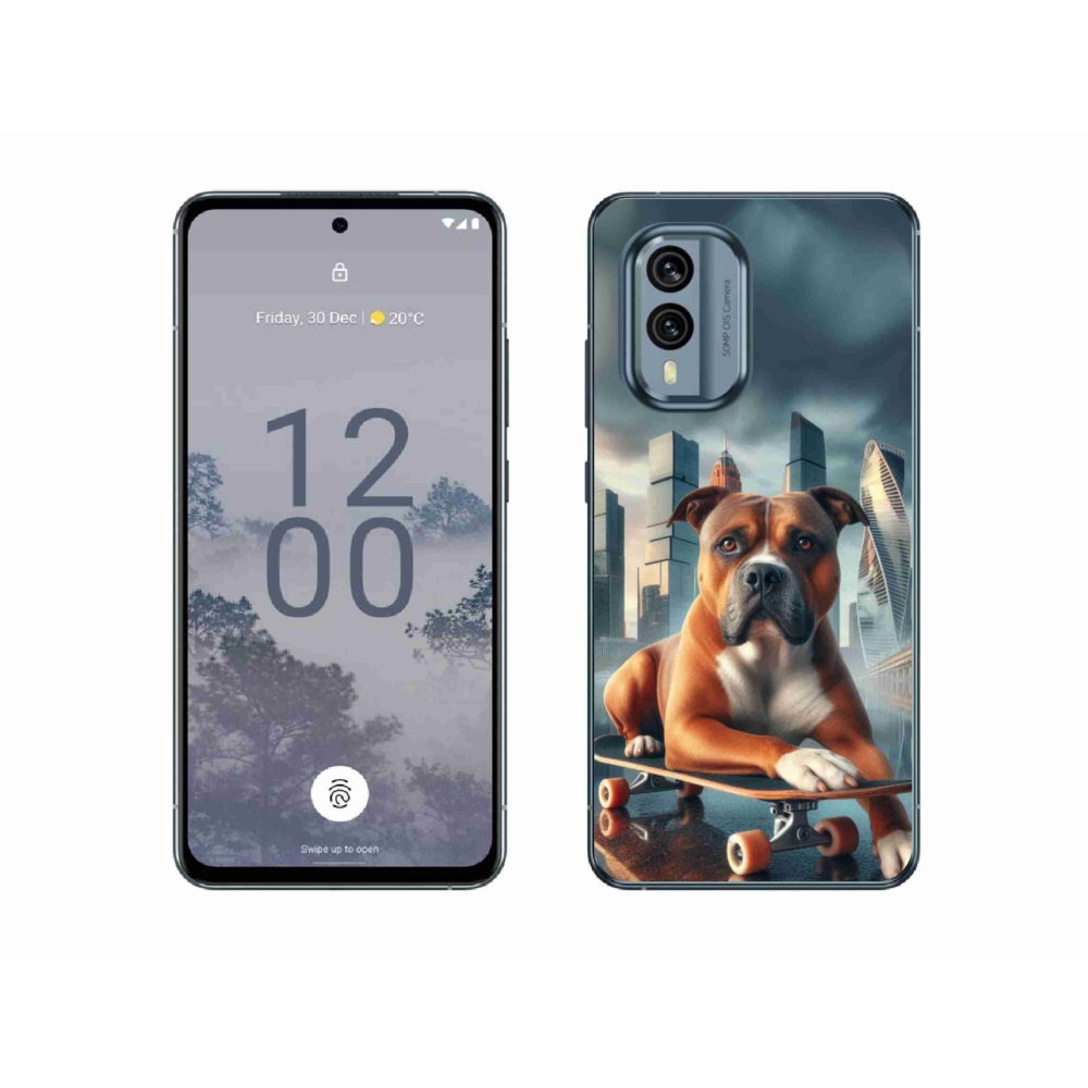 Gélový kryt mmCase na Nokia X30 5G - pes na skateboarde