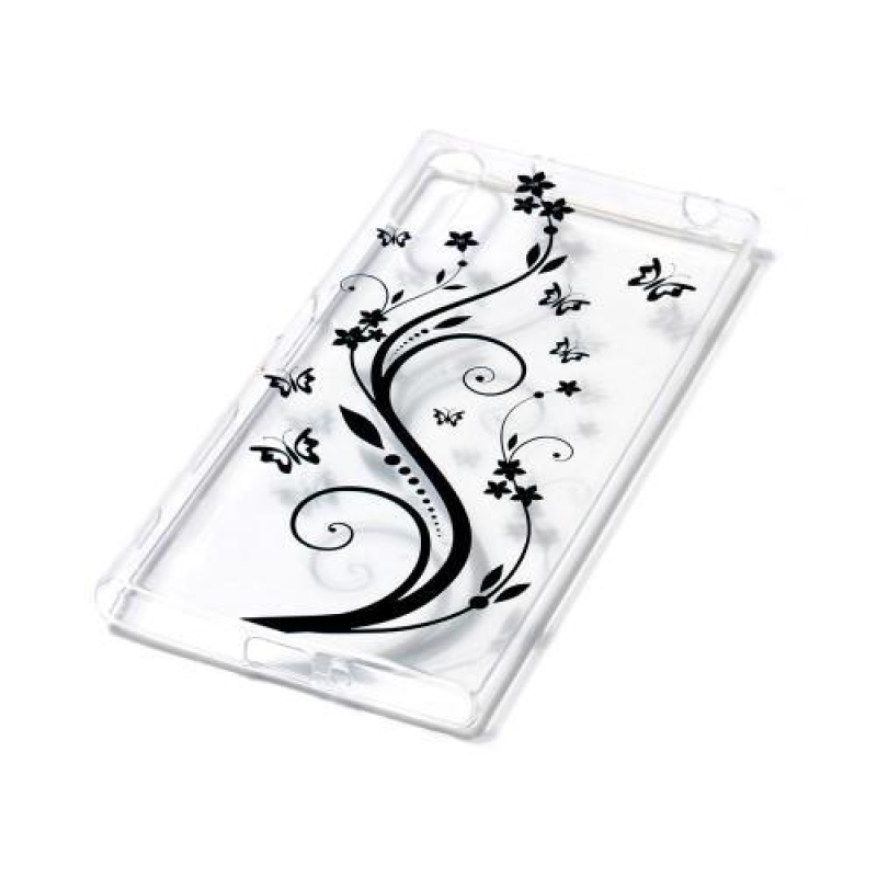 Emotive gélový obal pre mobil Sony Xperia XZ - kvetinoví motýľe