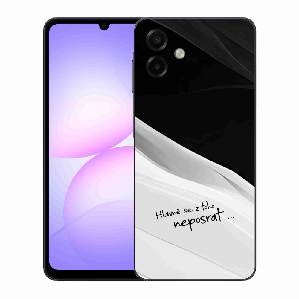 Gélový kryt mmCase na Samsung Galaxy A07 4G - vtipný text 13 bieločierne pozadie