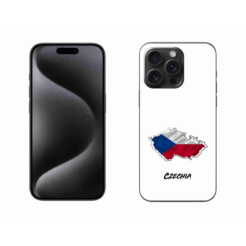 Gélový kryt mmCase na iPhone 15 Pro Max - Czechia biele pozadie