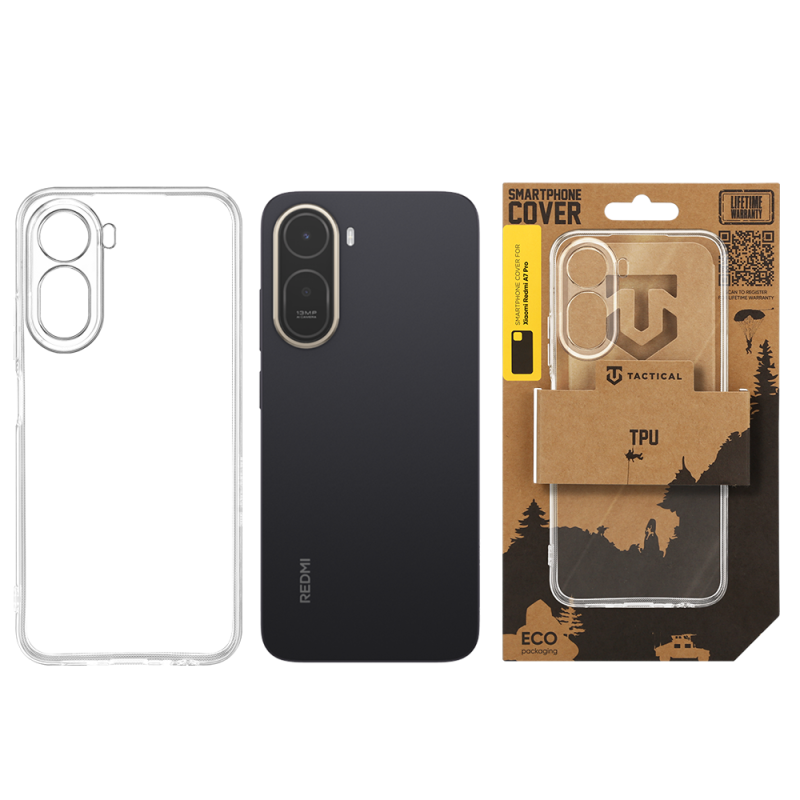 Taktický TPU obal pre Xiaomi Redmi A7 Pro – priehľadný