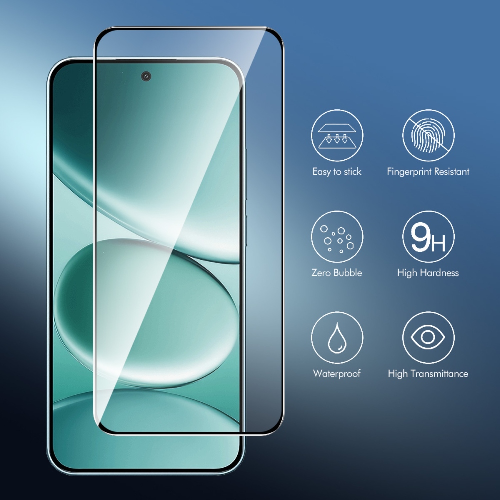 ENK celoplošné tvrdené sklo na mobil Xiaomi Redmi Note 15 Pro 5G s aplikačným rámčekom