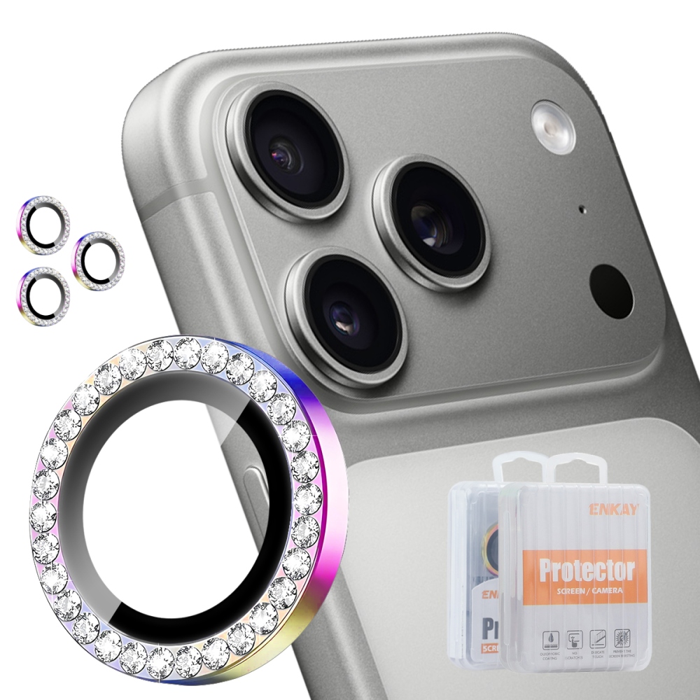 ENK Decor sklo šošovky fotoaparátu na iPhone 18 Pro Max/18 Pro (samostatné sklá) - farebné