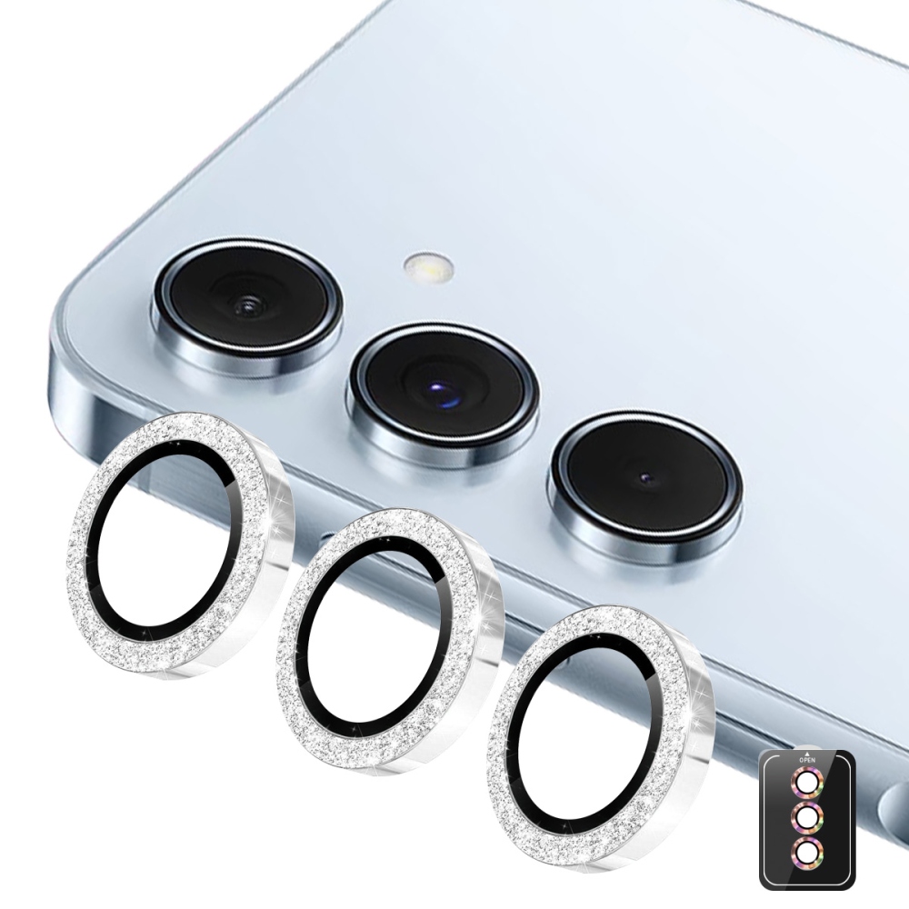 ENK Decor sklo šošovky fotoaparátu na Samsung Galaxy A37 5G/A57 5G (samostatné sklá) - strieborné