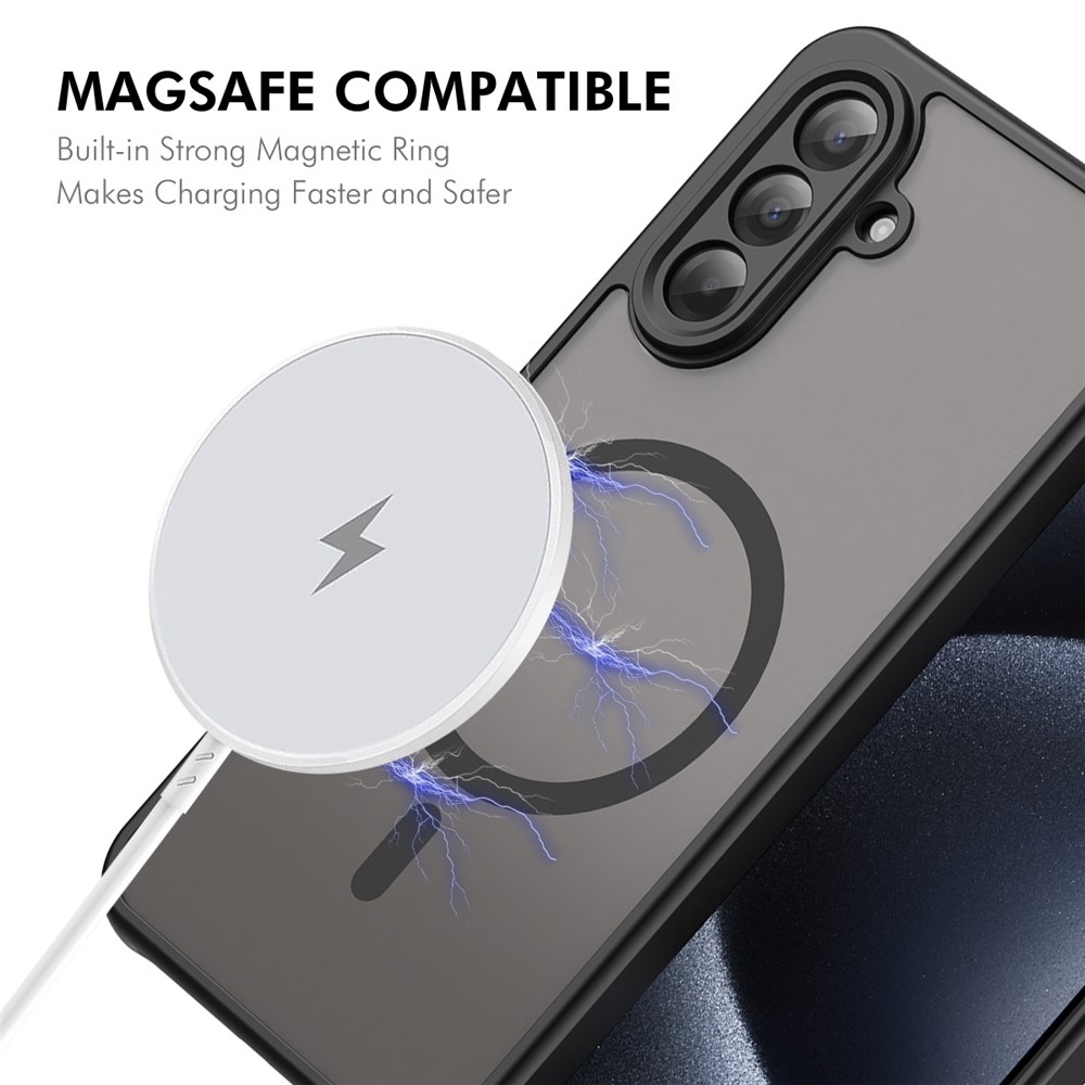 ENKAY matný gélový obal s MagSafe + 9H ochranné sklo na Samsung Galaxy A16 4G/5G - čierny