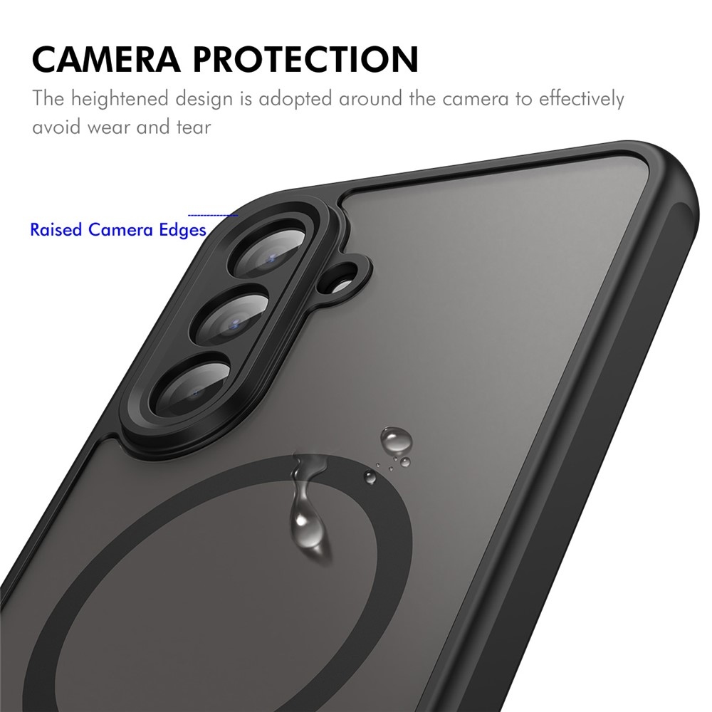 ENKAY matný gélový obal s MagSafe + 9H ochranné sklo na Samsung Galaxy A16 4G/5G - čierny