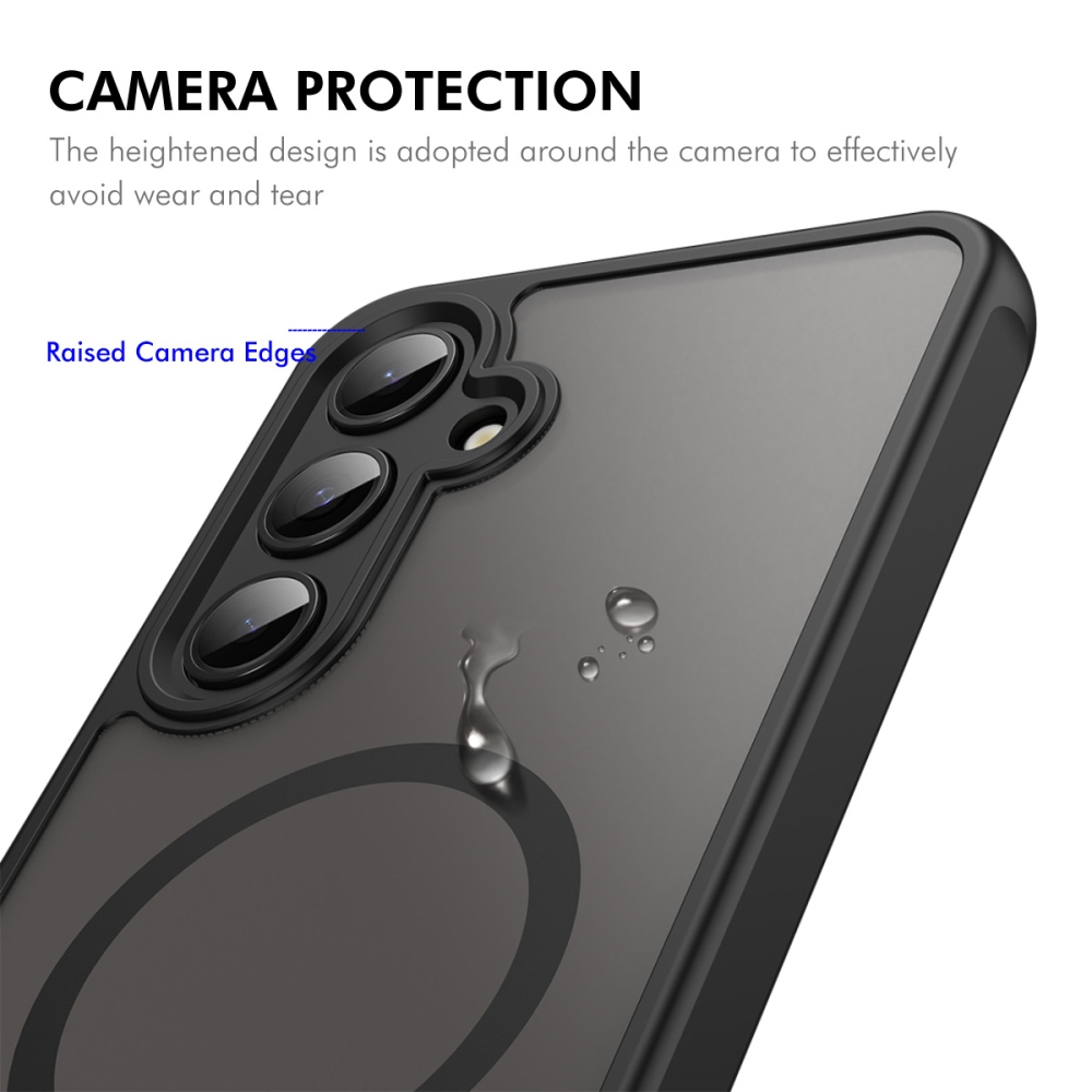 ENKAY matný gélový obal s MagSafe + 9H ochranné sklo na Samsung Galaxy A37 5G - čierny