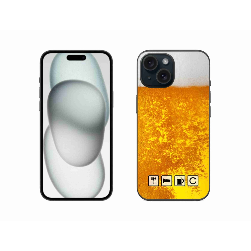 Gélový kryt mmCase na iPhone 15 - pivný motív 3
