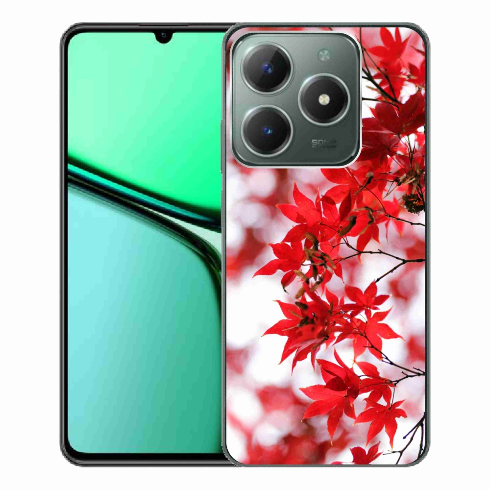 Gélový kryt mmCase na Realme C61 - červené listy