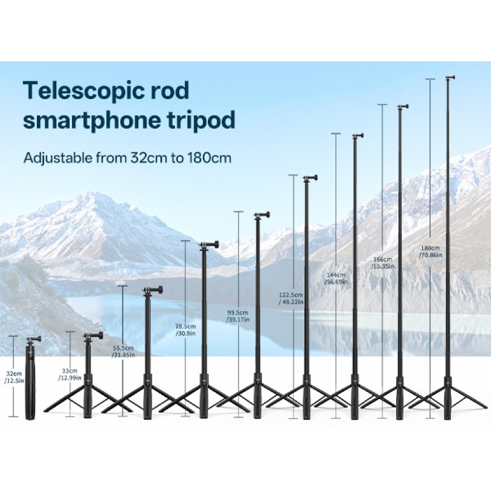 VRIG teleskopický statív a selfie tyč 180 cm s magnetickým držiakom