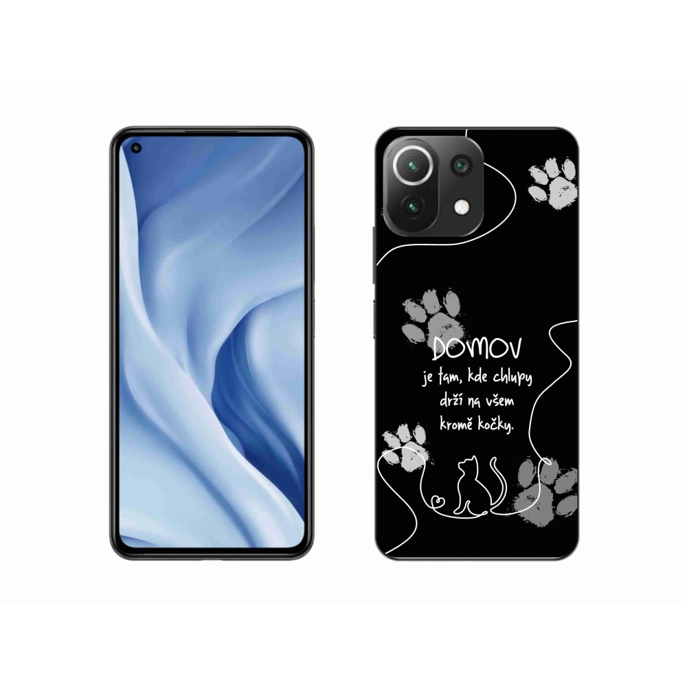 Gélový kryt mmCase na Xiaomi 11 Lite 5G NE - mačacie motív čierne pozadie