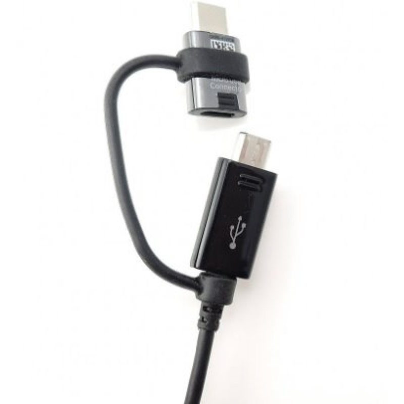EP-DG950DBE Samsung Combo microUSB Dátový Kábel s redukciou USB-C 1.4m Black (Bulk)