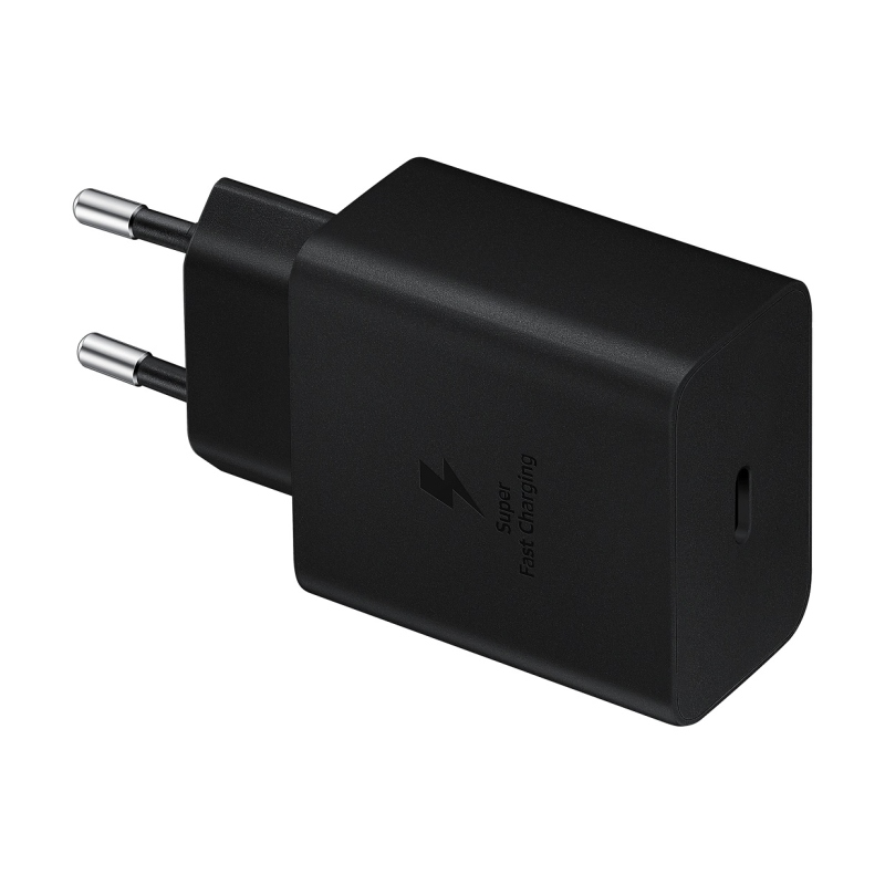 EP-T4510XBE Samsung 45W Cestovná nabíjačka + USB-C Dátový Kábel Black