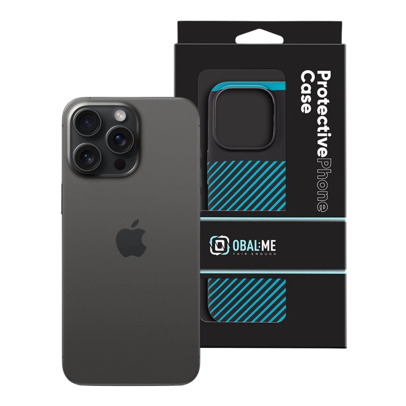 OBAL:ME Flossy Stripes Kryt pre Apple iPhone 15 Pro Max Black/Teal