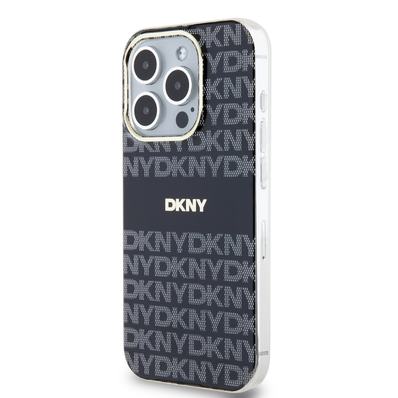 DKNY PC/TPU Repeat Pattern Tonal Stripe Magsafe Zadný Kryt pre iPhone 13 Pro Max Black