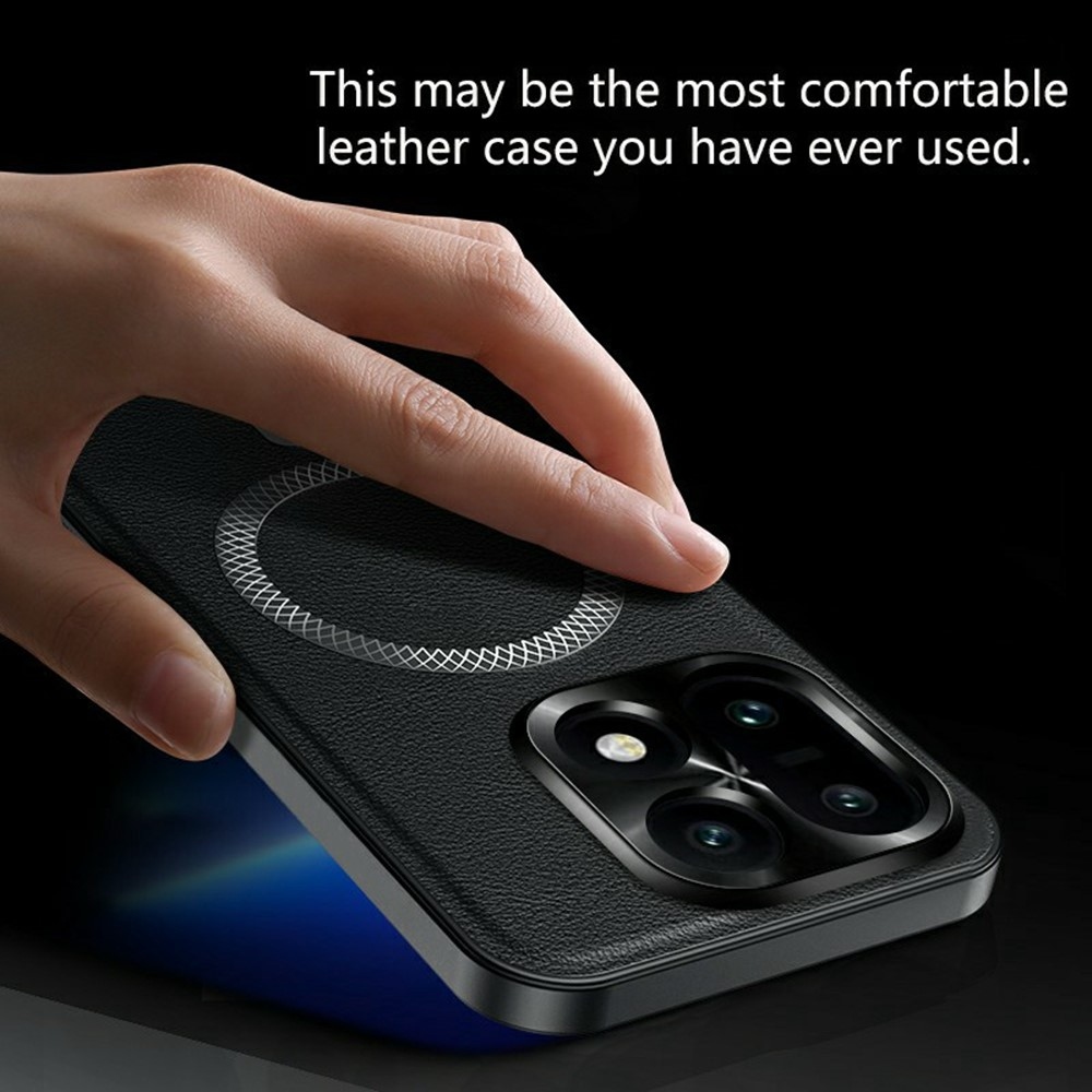 Equip gélový obal s umelou kožou a MagSafe na OnePlus 15 5G - čierny