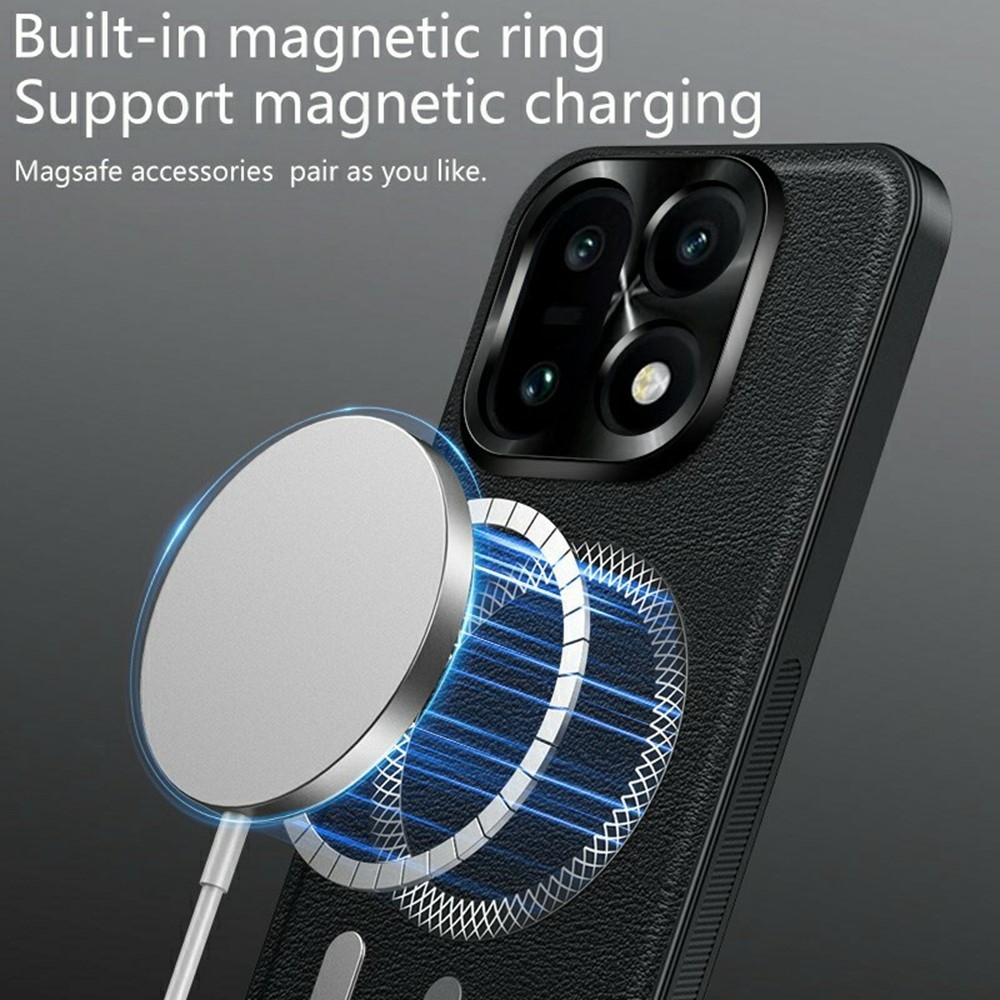 Equip gélový obal s umelou kožou a MagSafe na OnePlus 15 5G - čierny