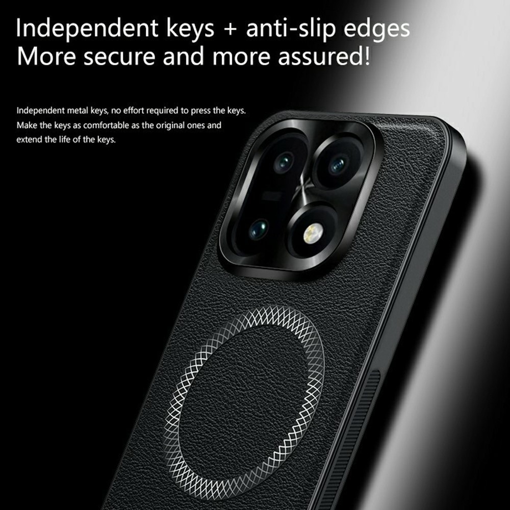 Equip gélový obal s umelou kožou a MagSafe na OnePlus 15 5G - čierny