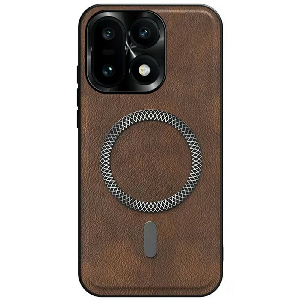 Equip gélový obal s umelou kožou a MagSafe na OnePlus 15 5G - hnedý