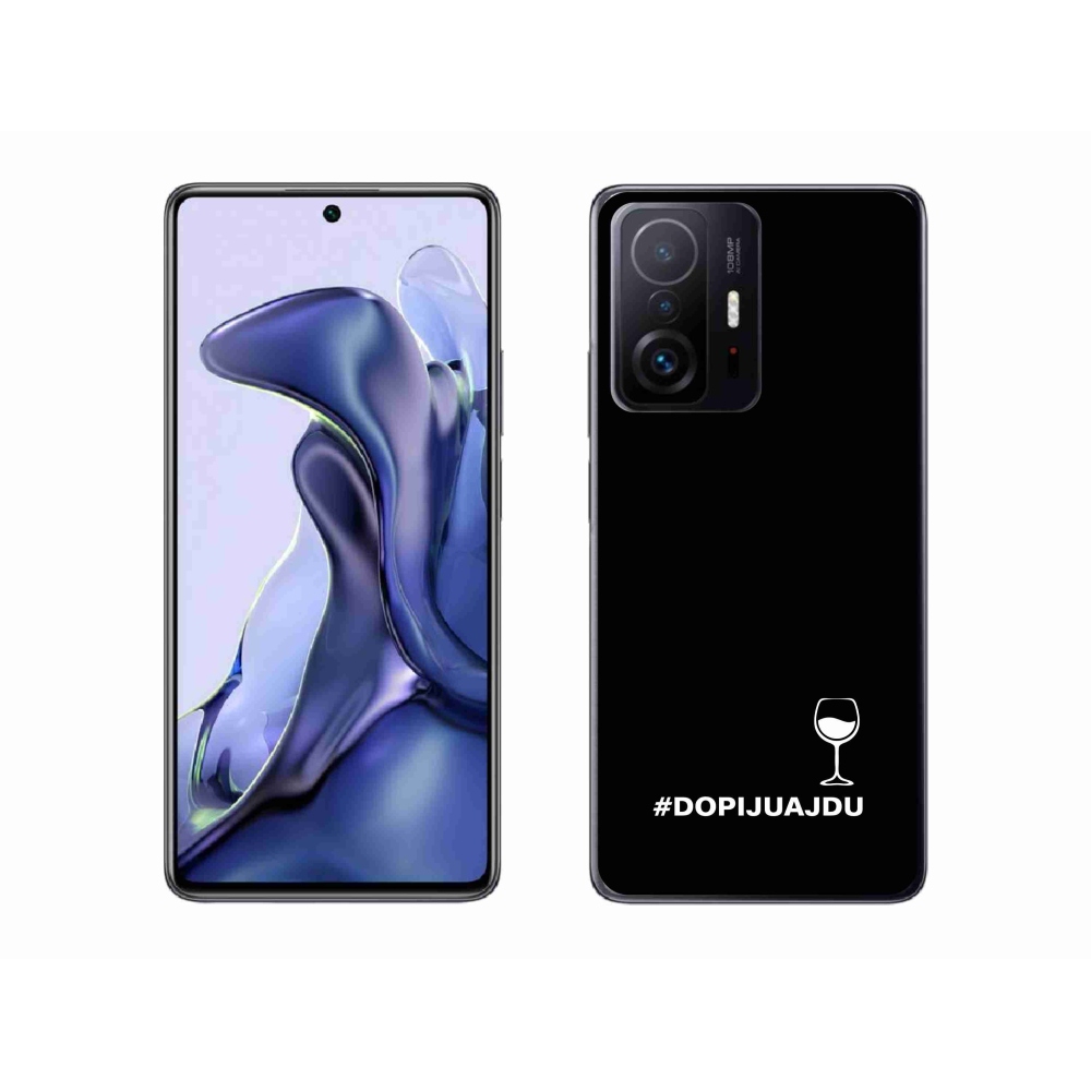 Gélový kryt mmCase na Xiaomi 11T - vínny motív čierne pozadie
