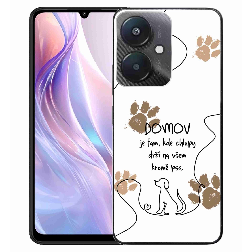 Gélový kryt mmCase na Xiaomi Redmi 13C 5G - psí motív biele pozadie