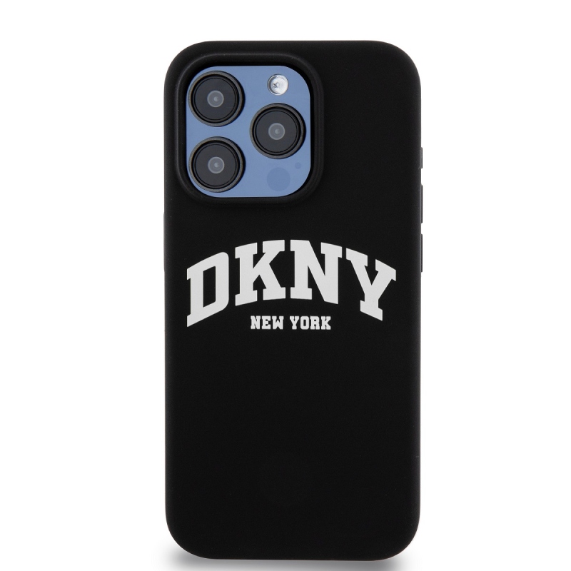 DKNY Liquid Silicone Arch Logo MagSafe Zadný Kryt pre iPhone 15 Pro Black