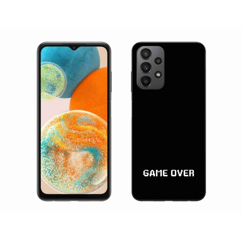 Gélový kryt mmCase na Samsung Galaxy A23 4G/5G - game over čierne pozadie