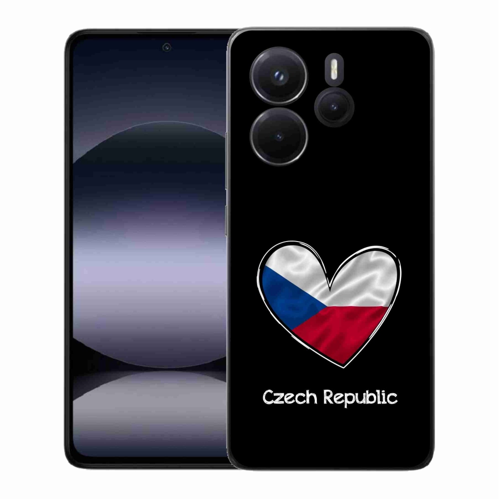 Gélový kryt mmCase na Xiaomi Redmi Note 14 - vlajka srdca čierne pozadie