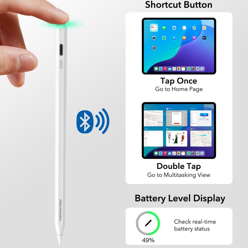 ESR Geo Digital stylus pero pre iPad - biele