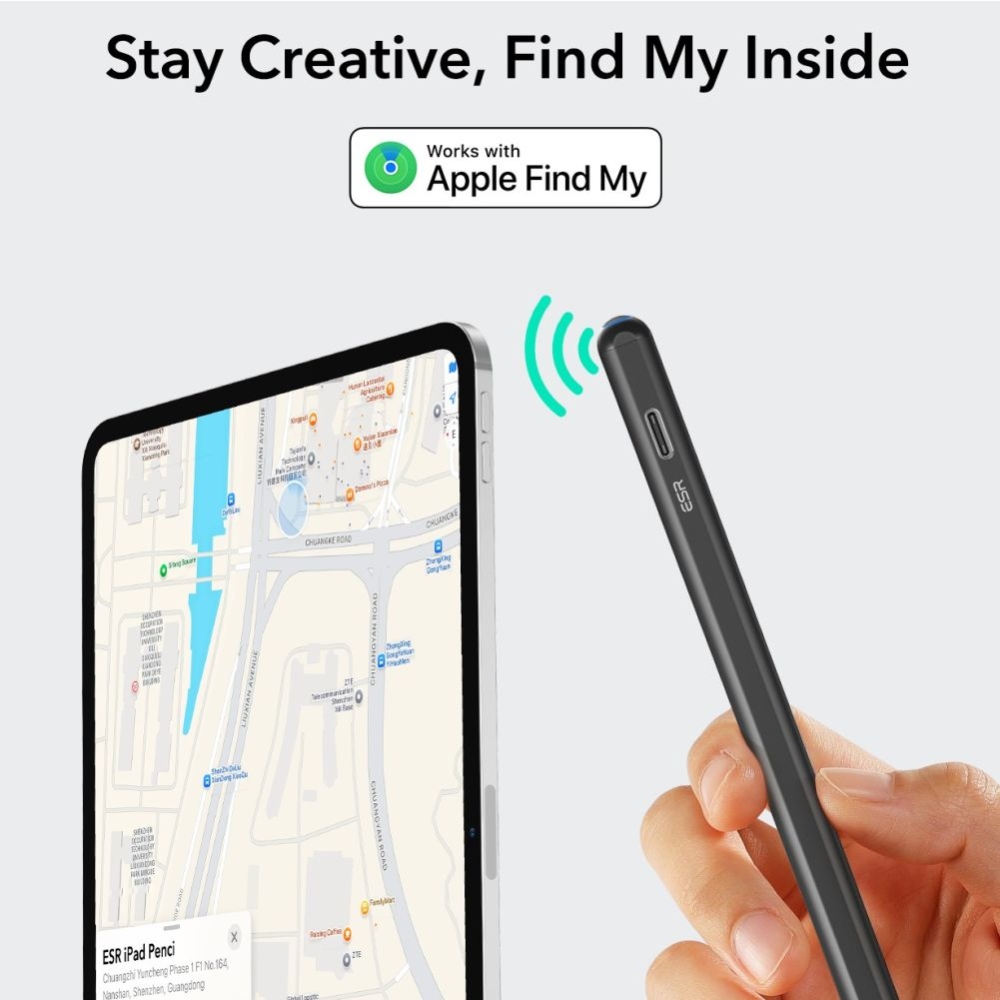 ESR Geo Digital stylus pero pre iPad - čierne