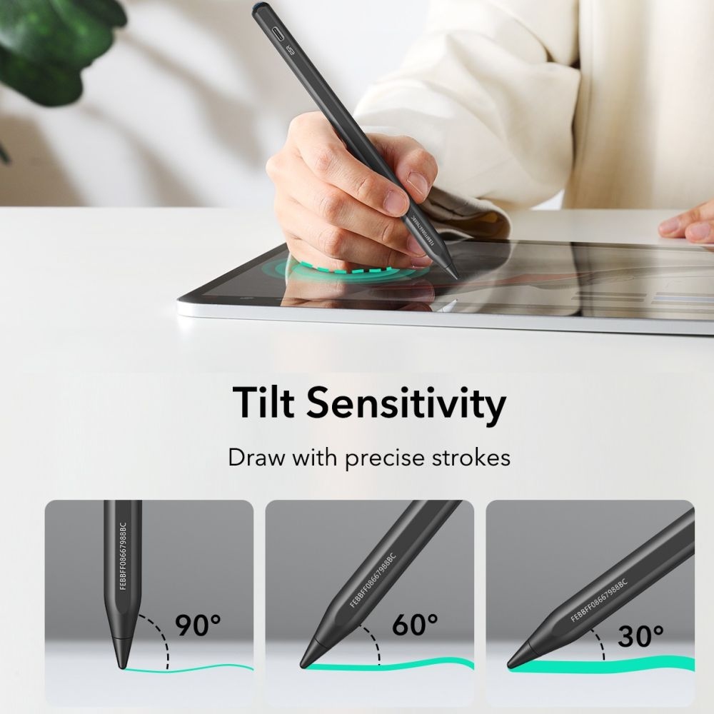 ESR Geo Digital stylus pero pre iPad - čierne