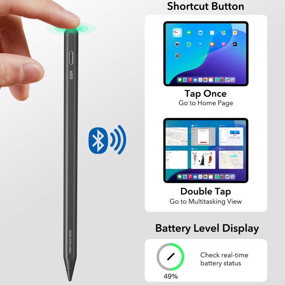 ESR Geo Digital stylus pero pre iPad - čierne