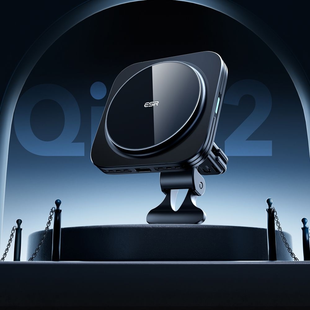 ESR HaloLock Qi2 MagSafe magnetický držiak do ventilácie s bezdrôtovým nabíjaním 15W - čierny