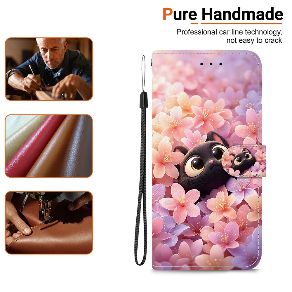 Essent knižkové puzdro na Xiaomi Redmi Note 17 Pro 5G - mačka a kvety