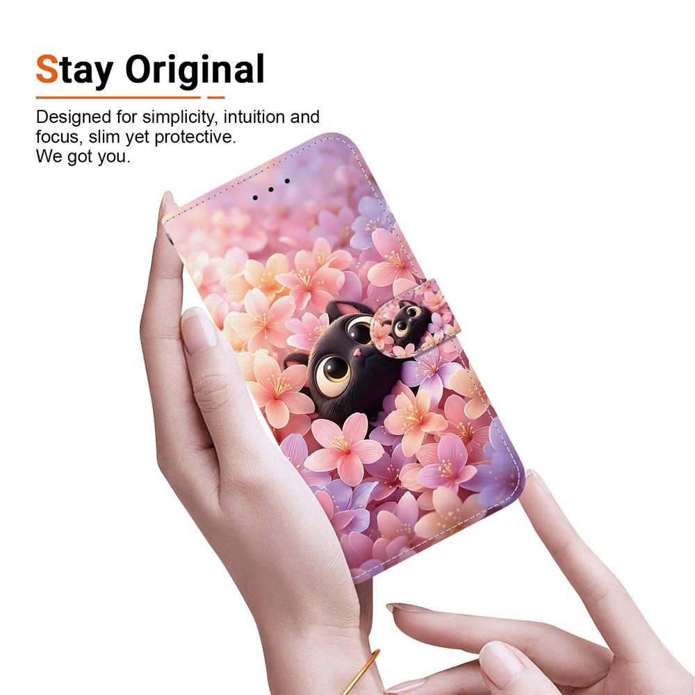 Essent knižkové puzdro na Xiaomi Redmi Note 17 Pro 5G - mačka a kvety