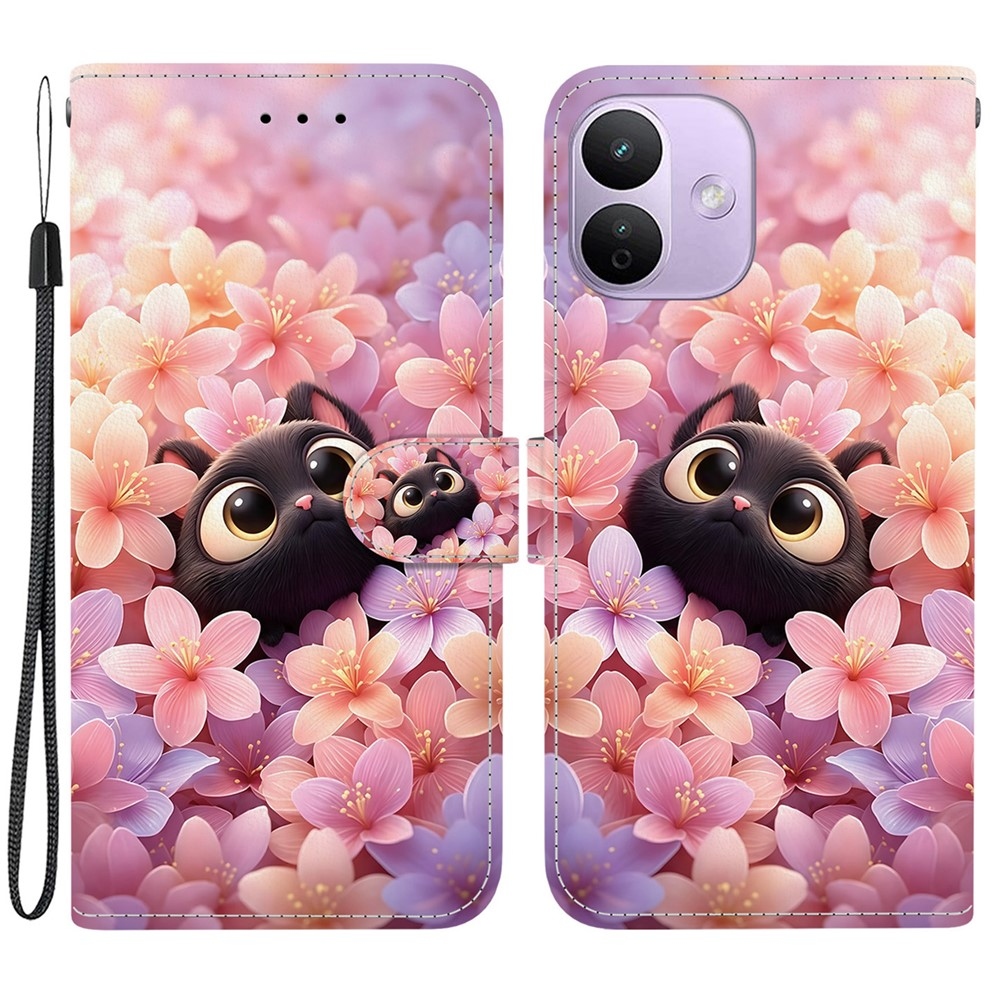 Essent knižkové puzdro na Xiaomi Redmi Note 17 Pro 5G - mačka a kvety