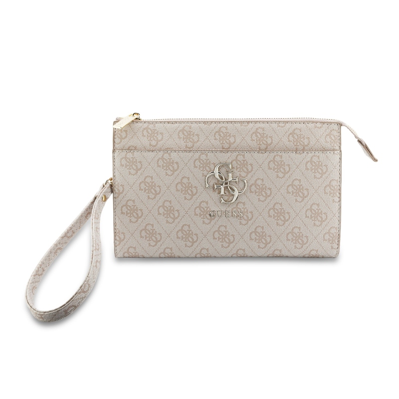 Guess PU 4G kovová taška s logom telefónu ružová