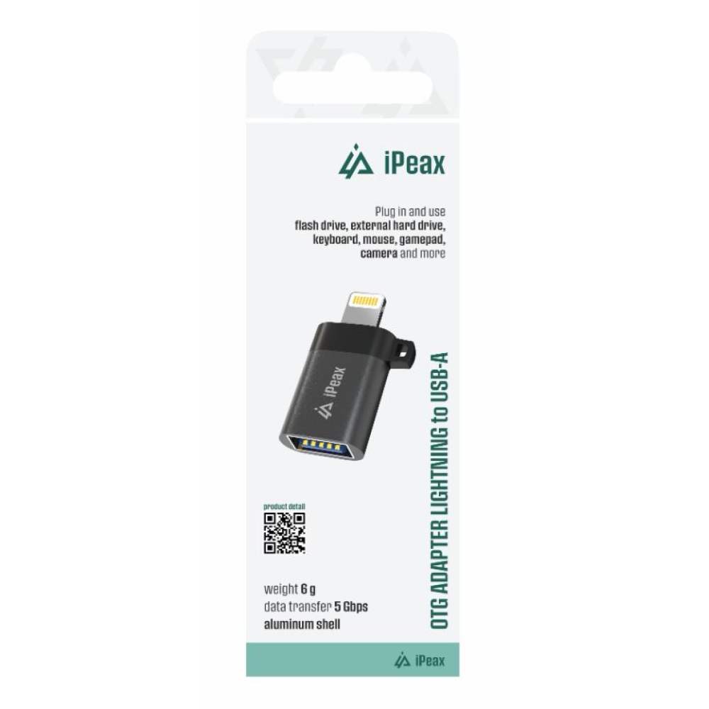 iPEAX Adaptér OTG Lightning / USB-A (samica) - čierny