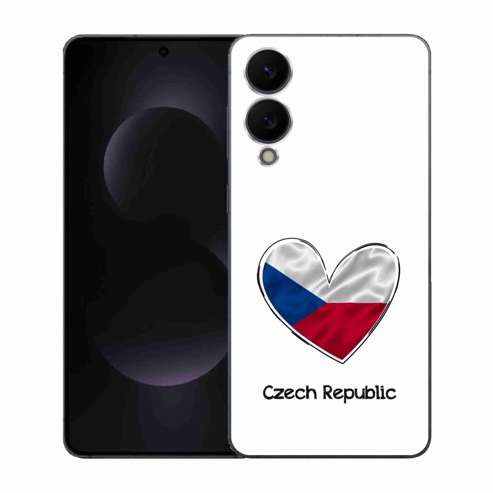 Gélový kryt mmCase na Samsung Galaxy S25 Edge - vlajka srdca biele pozadie