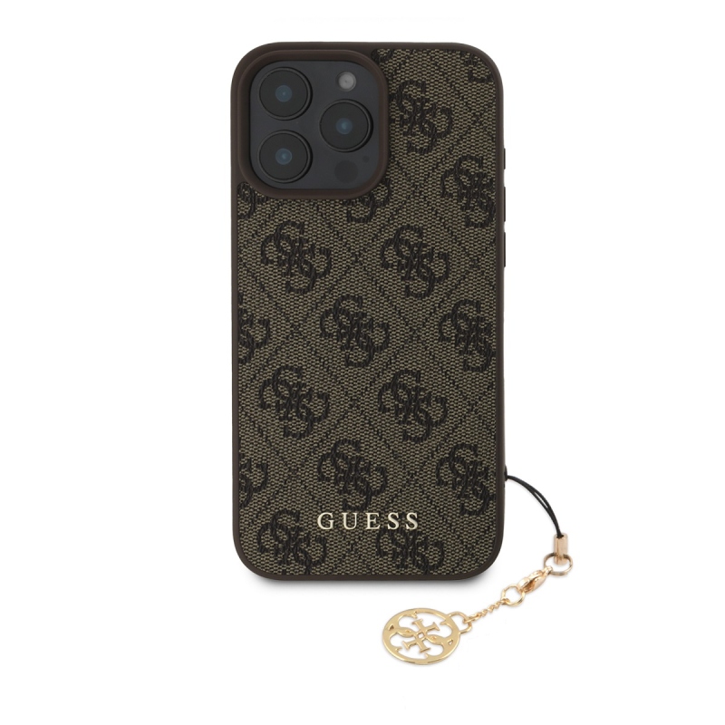 Guess 4G Charm Zadný Kryt pre iPhone 16 Pro Max Tone on Tone Brown