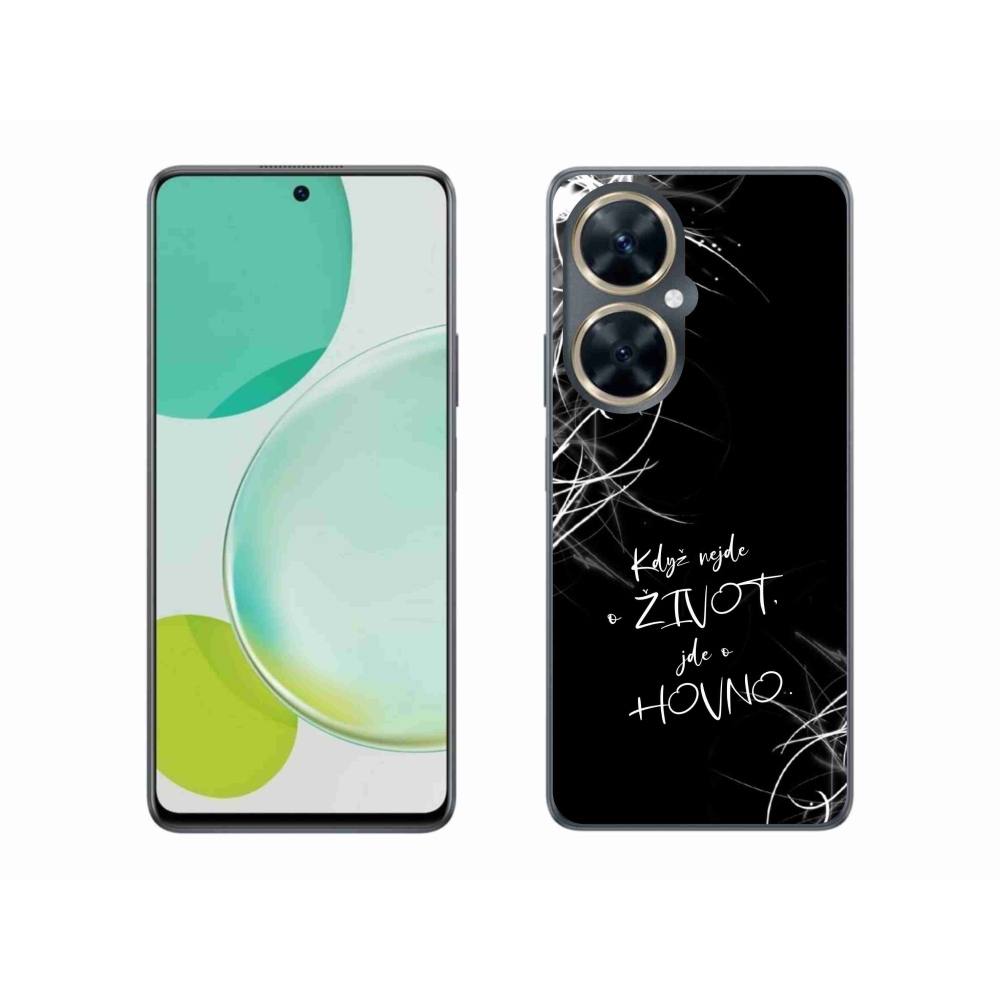 Gélový kryt mmCase na Huawei Nova 11i - vtipný text 16 čierne pozadie