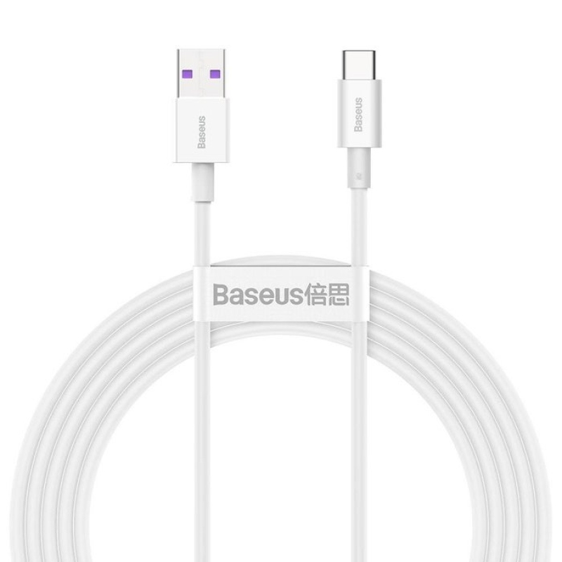 Rýchlonabíjací dátový kábel Baseus Superior Series USB-A - USB-C 66W 2 m biely