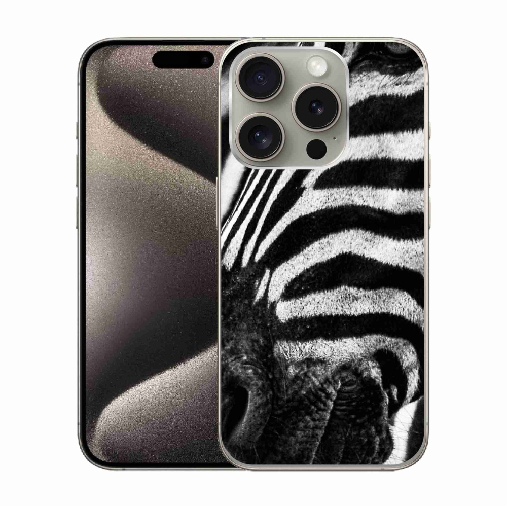 Gélový kryt mmCase na iPhone 15 Pro - zebra