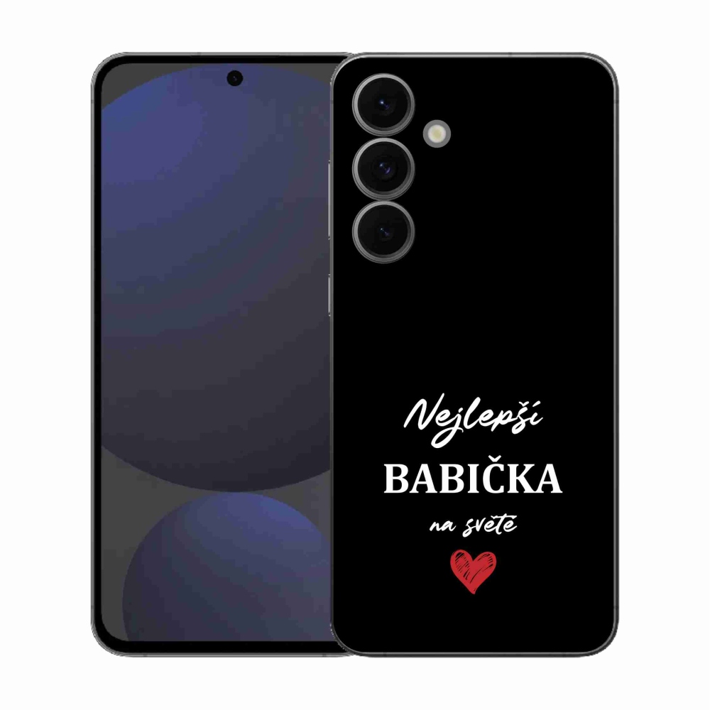 Gélový kryt mmCase na Samsung Galaxy S25 FE - najlepšia babička 1 čierne pozadie