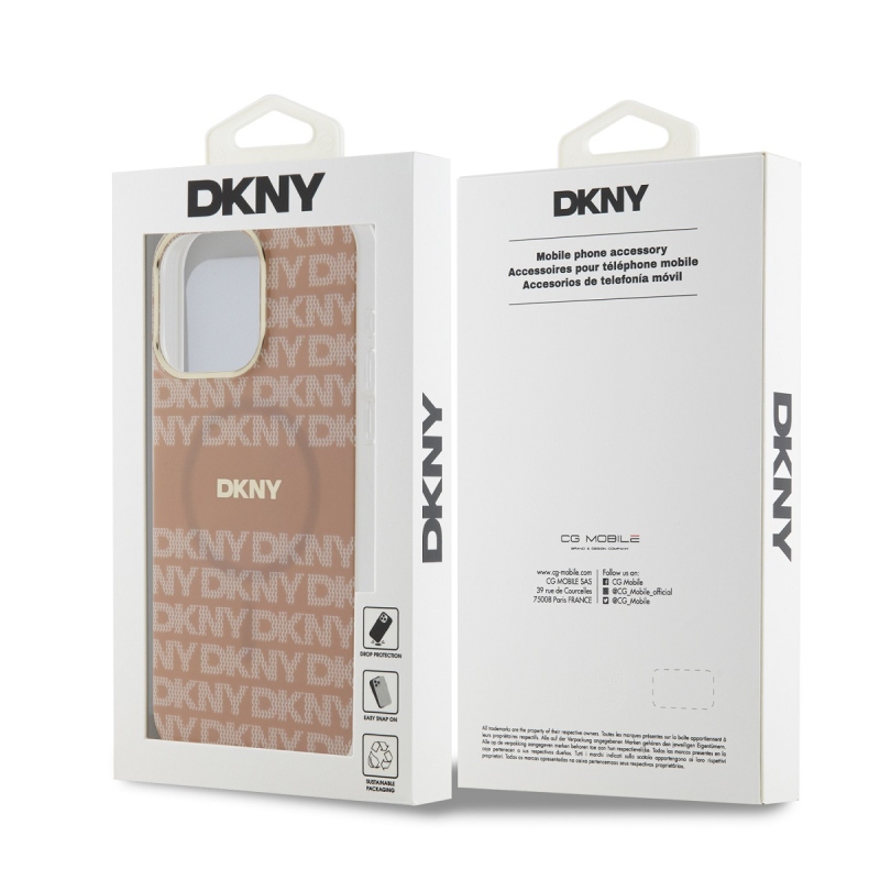 DKNY PC/TPU Repeat Pattern Tonal Stripe Magsafe Zadný Kryt pre iPhone 15 Pro Max Pink