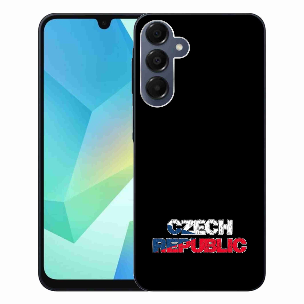 Gélový kryt mmCase na Samsung Galaxy A16 4G/5G - Czech Republic čierne pozadie